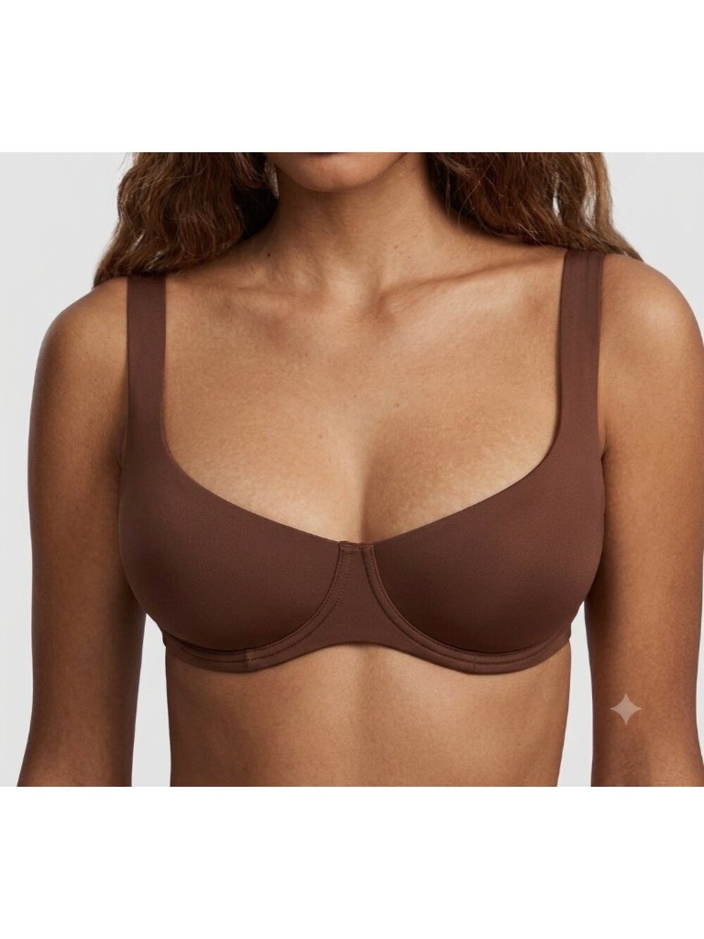 SheCurve Unlined Underwire Balconette Bra Seamless Tan Brown 38E NWT